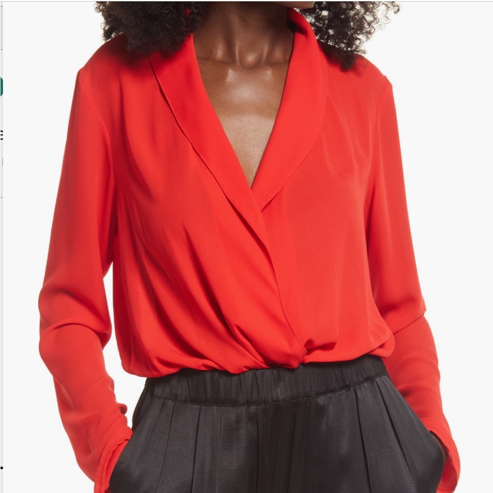 Open Edit Red Women's Blouse Bodysuit